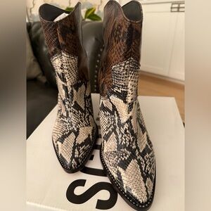 Schutz Western Styled Animal Print Boot